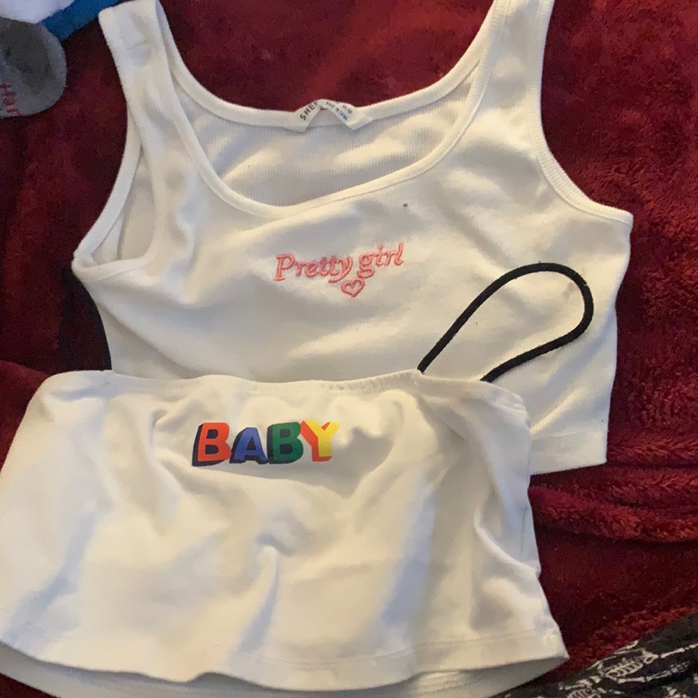 Girls crop shirt set